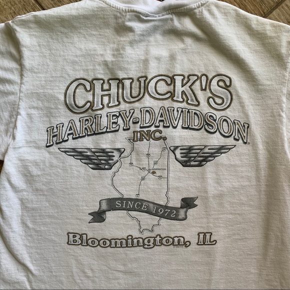 Vintage 90s Harley-Davidson embroidered flag tee - Picture 7 of 10